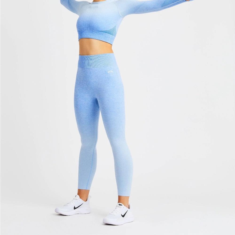 AYBL Pulse Ombré  Seamless Workout Compression Leggings in Sky Blue